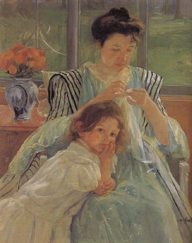 Mary Cassatt The young mother is sewing